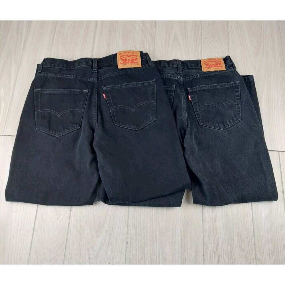Lot of 2 Levi’s 550 Jeans Relaxed Fit Mens 32X30 Black Denim